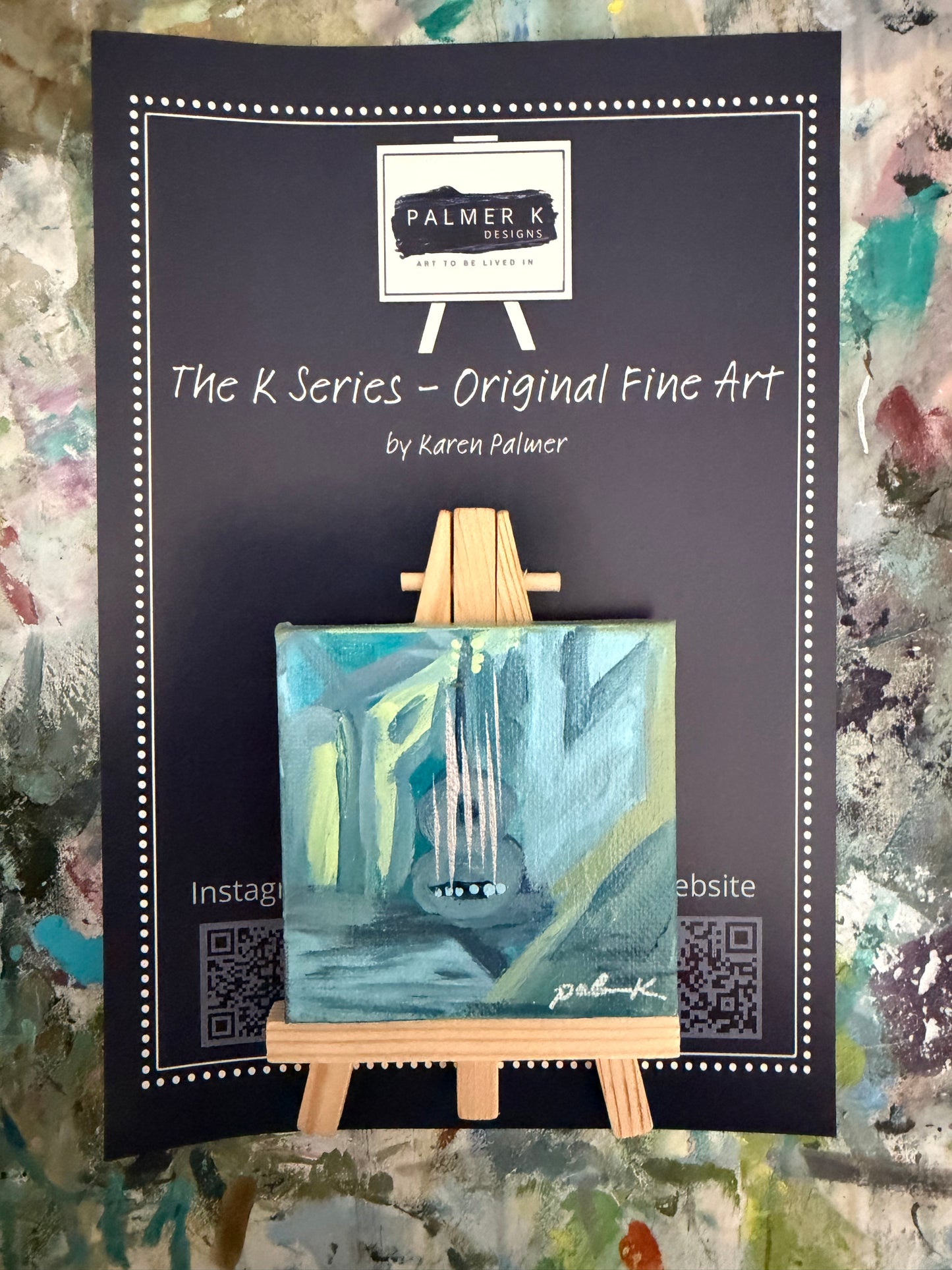 Original 3 x 3 Canvas Artwork #64 - ABSTRACT GUITAR