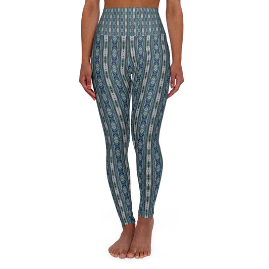 High Waisted Yoga Leggings - Baritone Blues (CAP/P2)