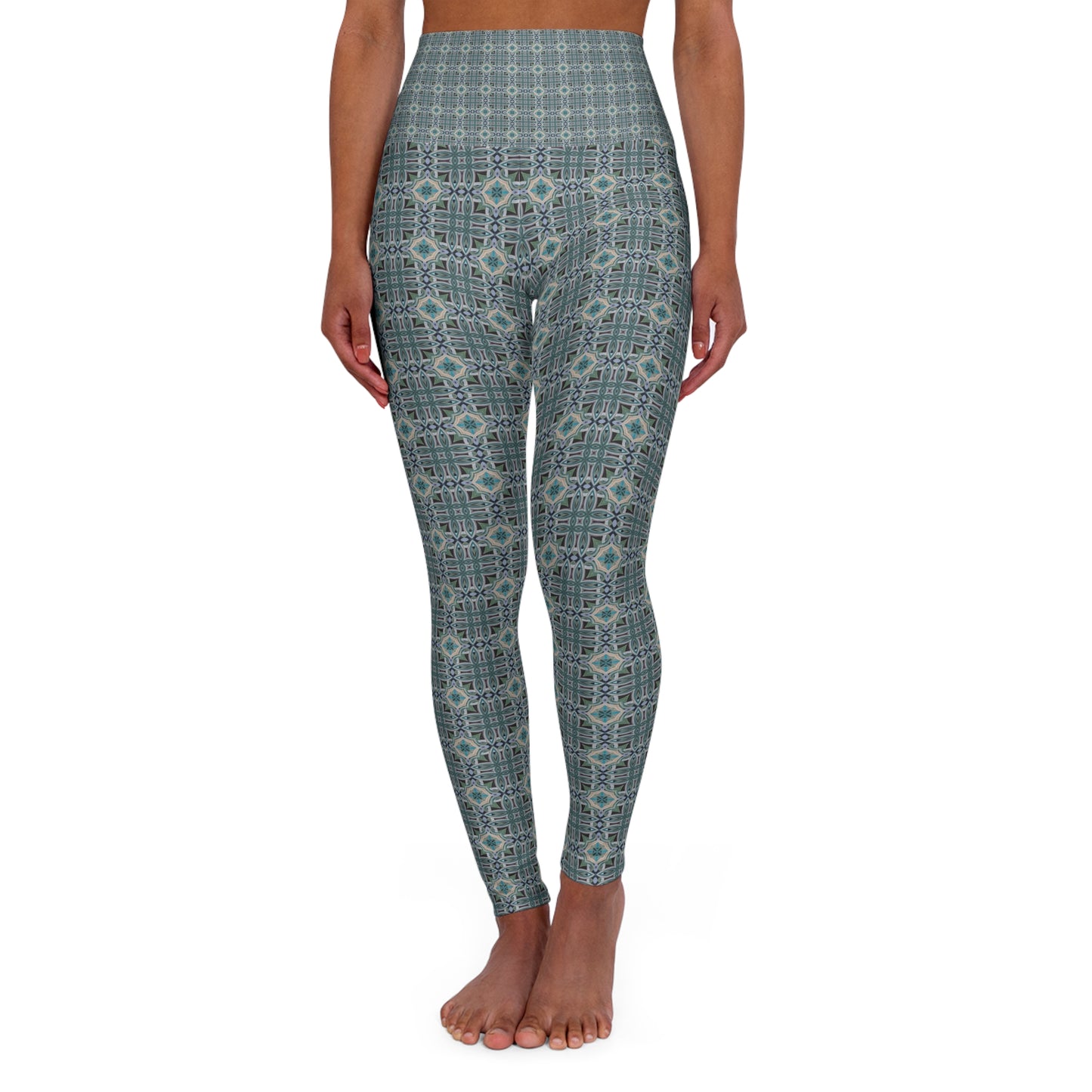 High Waisted Yoga Leggings - Compass Rose (RA/P20)