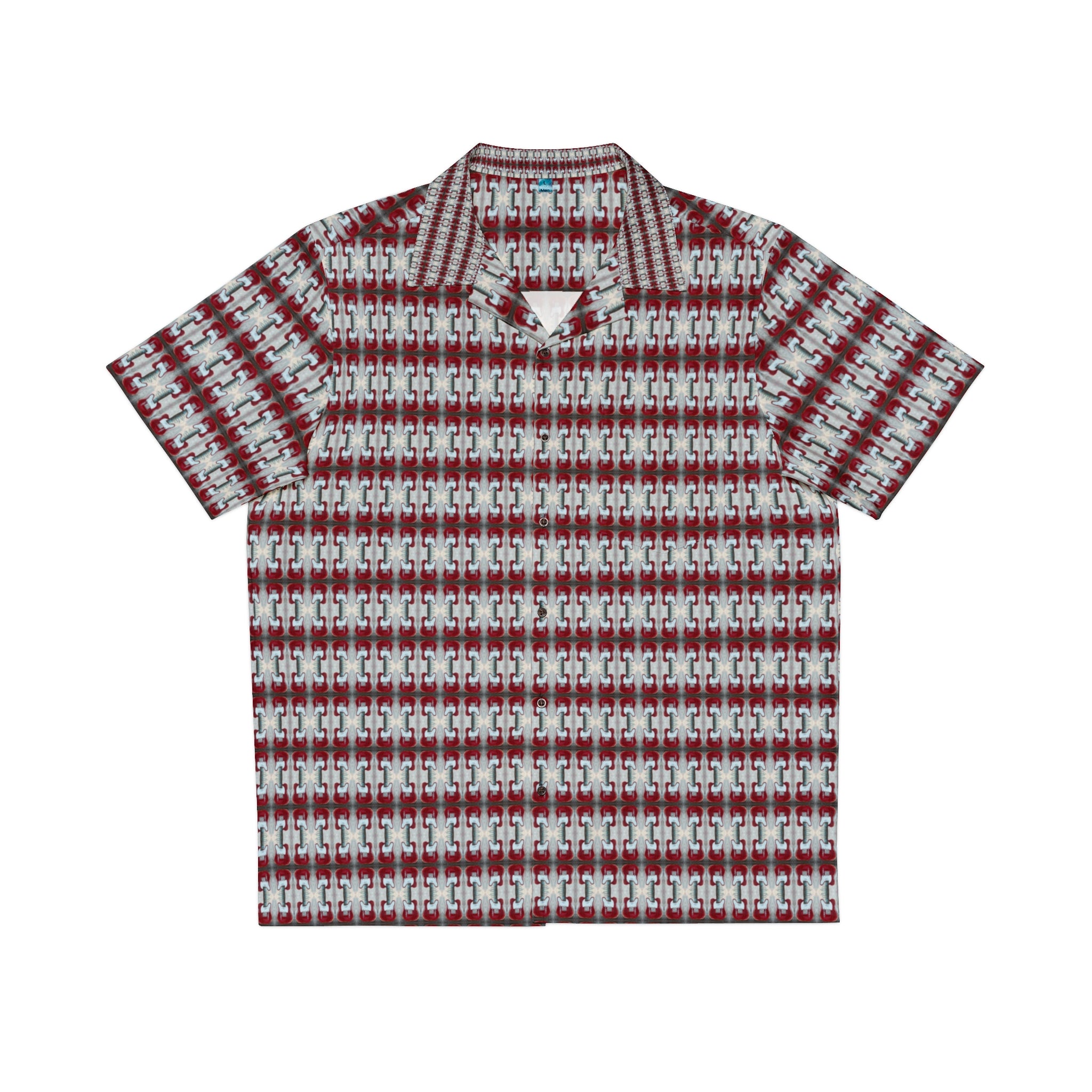 Men's Hawaiian Shirt - Red Telecaster Guitars (OMB/P1)