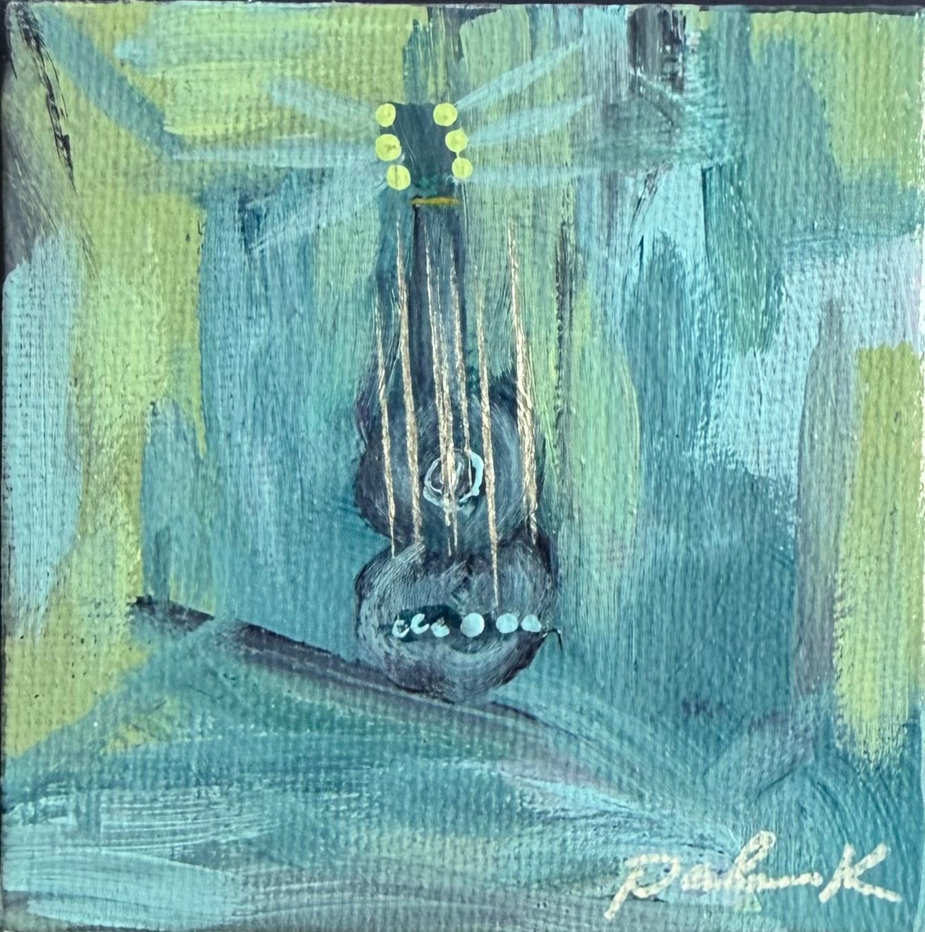 Original 3 x 3 Canvas Artwork #70 - ABSTRACT GUITAR