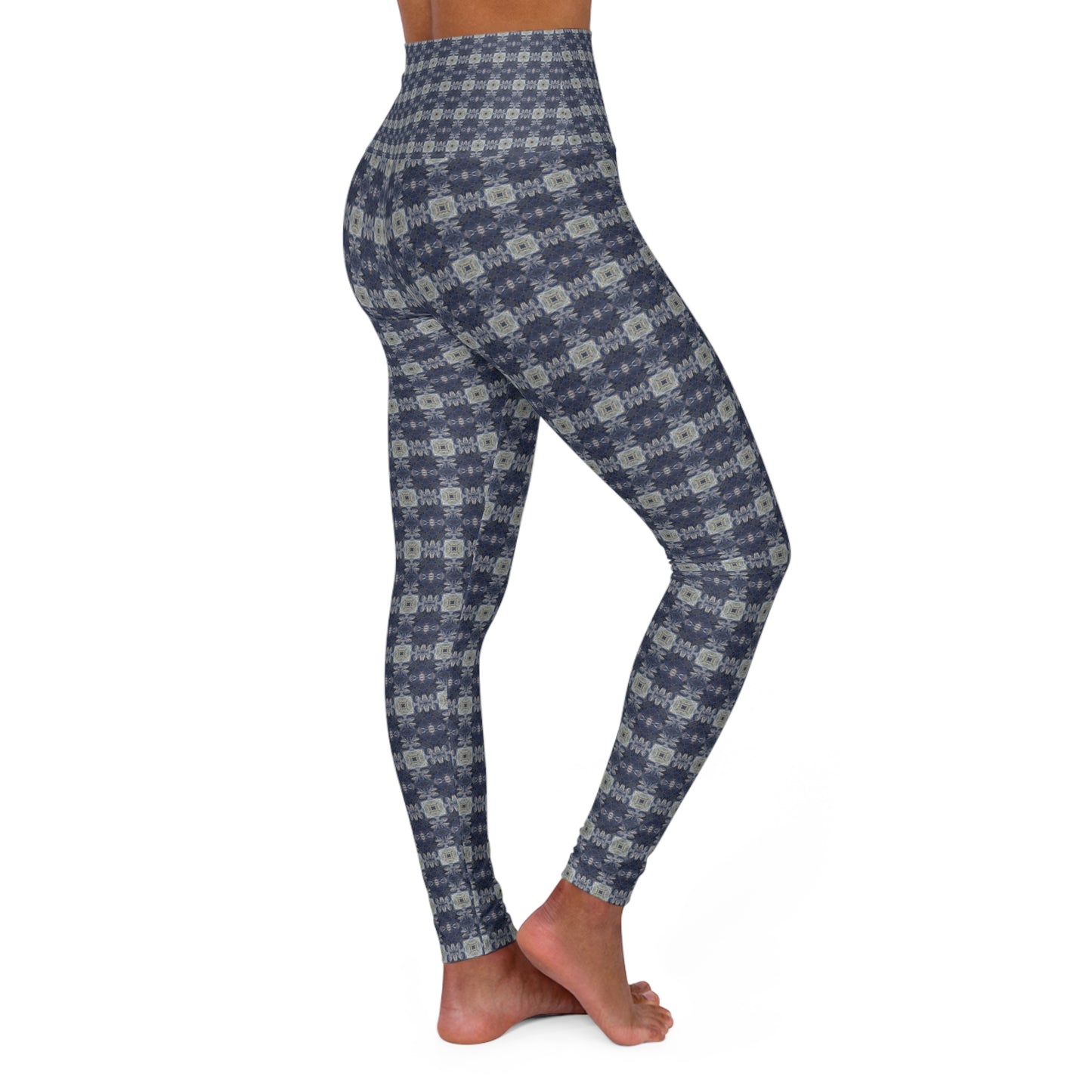 High Waisted Yoga Leggings - Square Dressage pattern (TRAIL/P14)