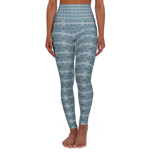 High Waisted Yoga Leggings - Basketweave pattern (TB/P7)