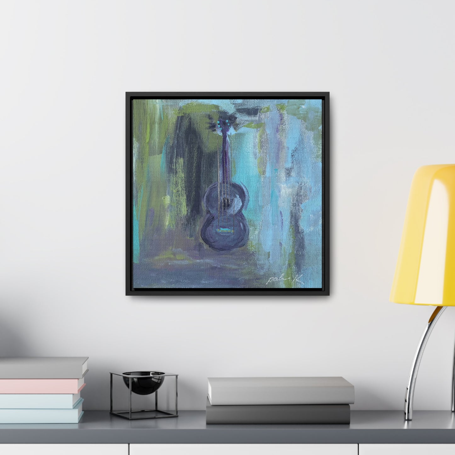 Gallery Canvas Wrap PRINT in solid wood float frame - Acoustic Guitar - "Angel from Montgomery" - (FCP-AFM)