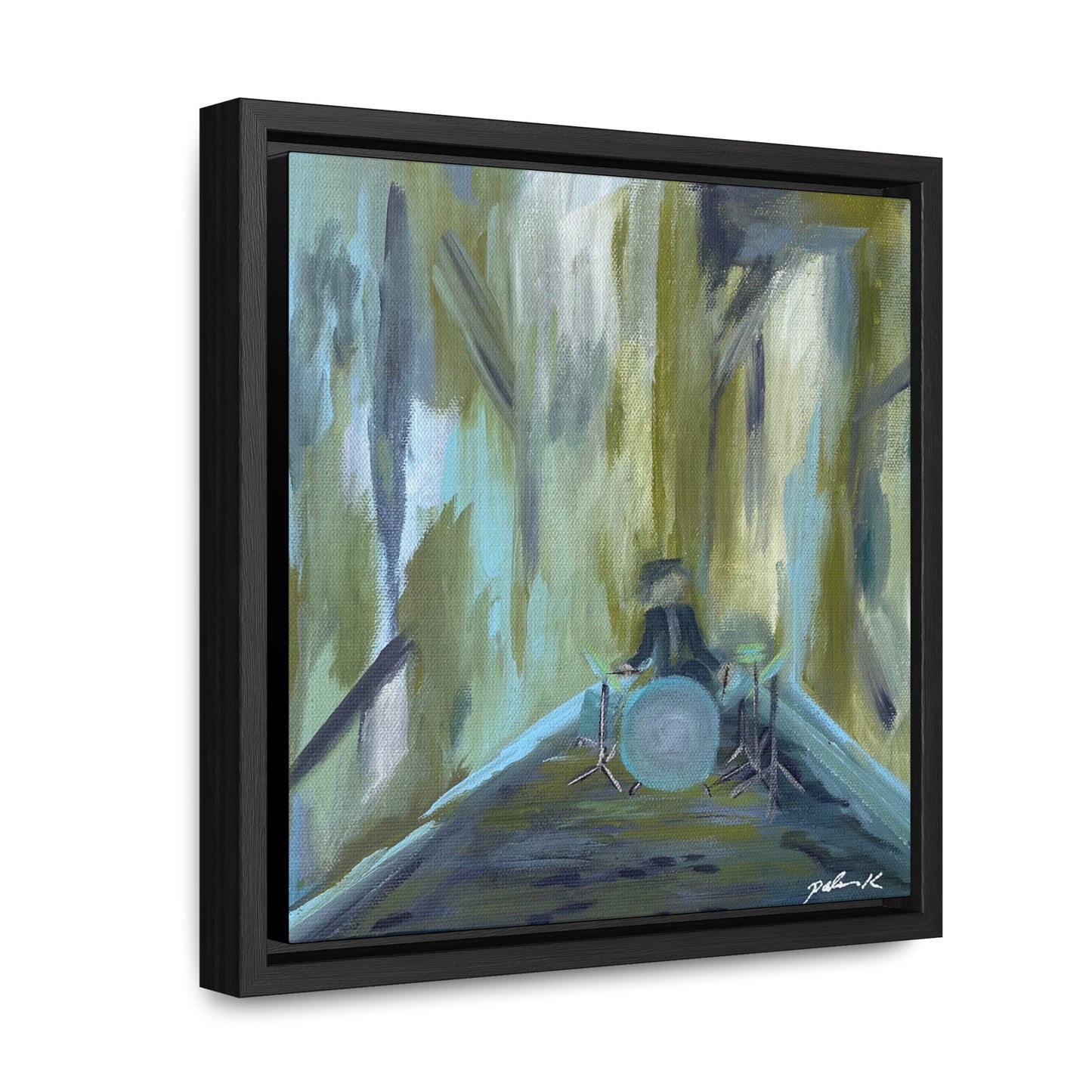 Gallery Canvas Wrap PRINT in solid wood float frame - Drummer - "Time Out" (FCP-TO)