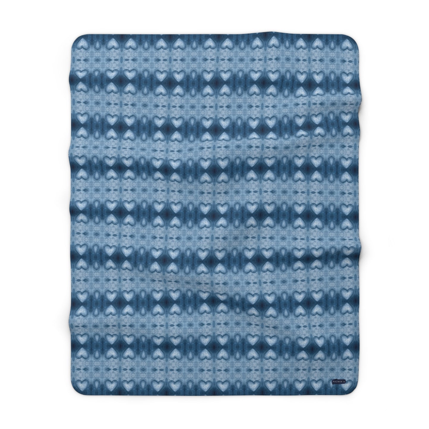 Sherpa Throw Blanket -  Sapphire Blue Hearts/All Blue (WIB/P1A)