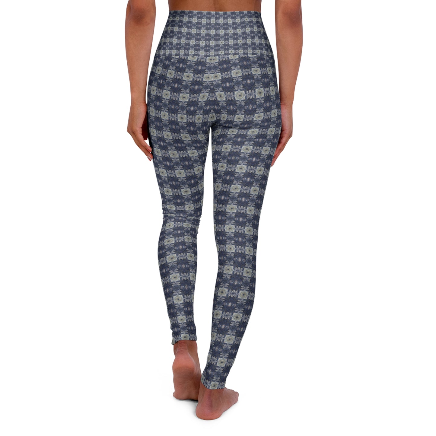 High Waisted Yoga Leggings - Square Dressage pattern (TRAIL/P14)