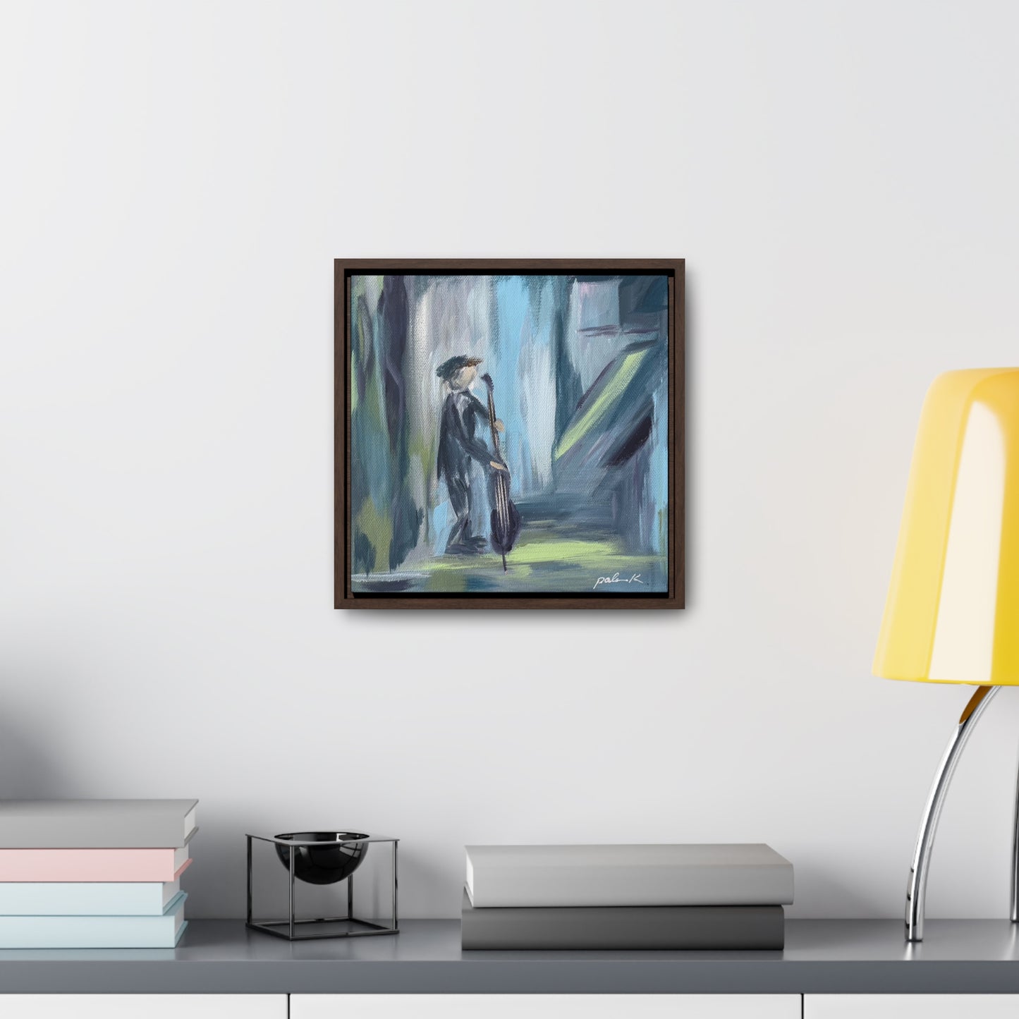 Gallery Canvas Wrap PRINT in Solid Wood Float Frame - Double Bass Player - "Captain" (FCP-CAP)