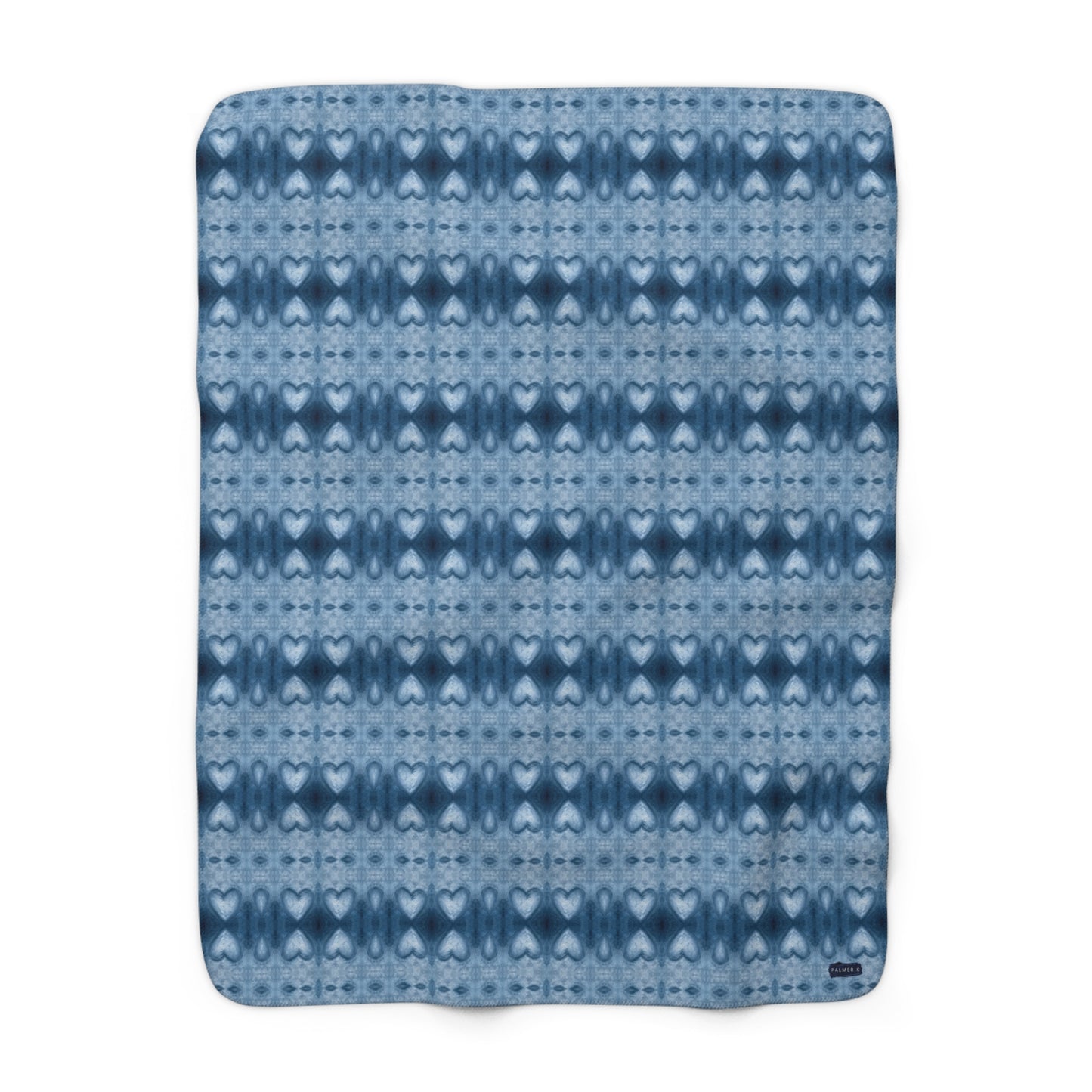 Sherpa Throw Blanket -  Sapphire Blue Hearts/All Blue (WIB/P1A)
