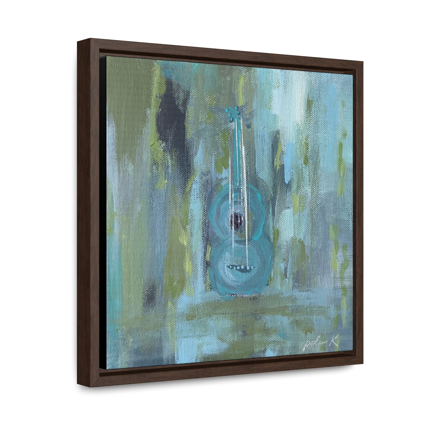 Gallery Canvas Wrap PRINT in solid wood float frame - Acoustic Guitar - "Forever in Blue Jeans" - (FCP-FBJ)