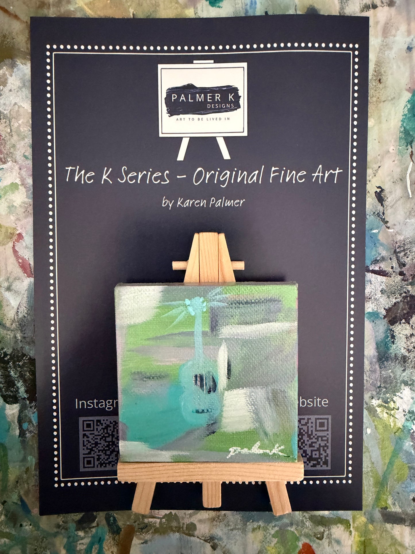Original 3 x 3 Canvas Artwork #65 - ABSTRACT GUITAR