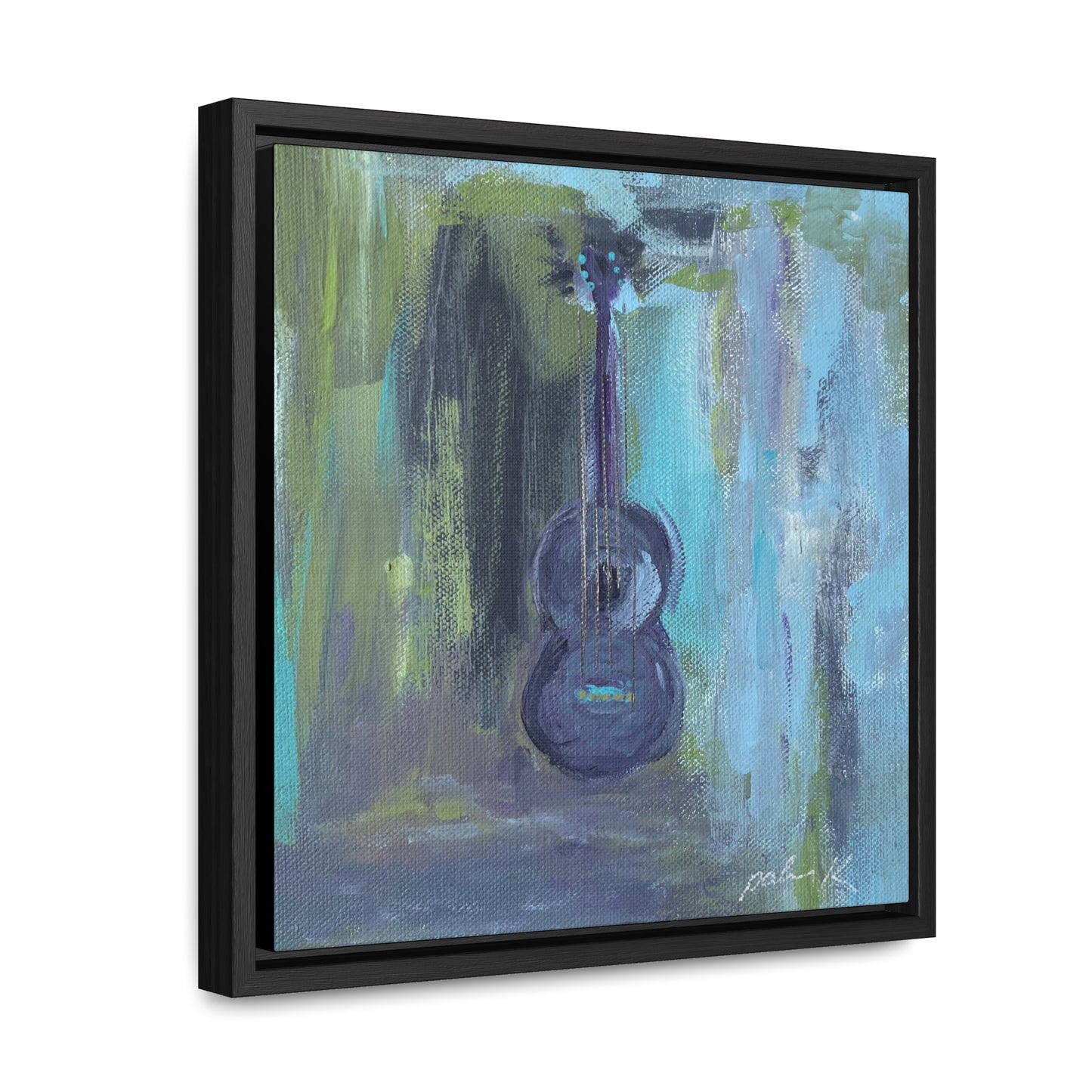 Gallery Canvas Wrap PRINT in solid wood float frame - Acoustic Guitar - "Angel from Montgomery" - (FCP-AFM)