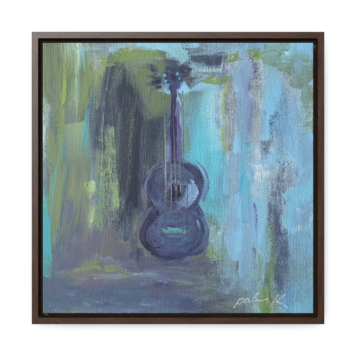 Gallery Canvas Wrap PRINT in solid wood float frame - Acoustic Guitar - "Angel from Montgomery" - (FCP-AFM)