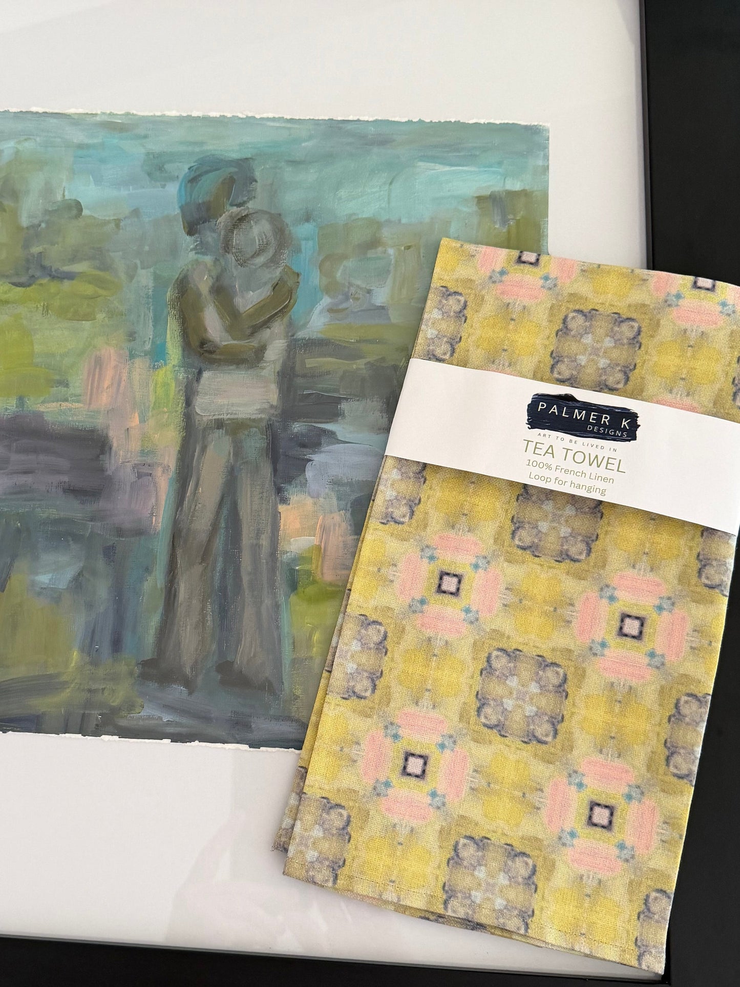 Golden Bloom Heirloom French Linen Tea Towel - (LS/P2)
