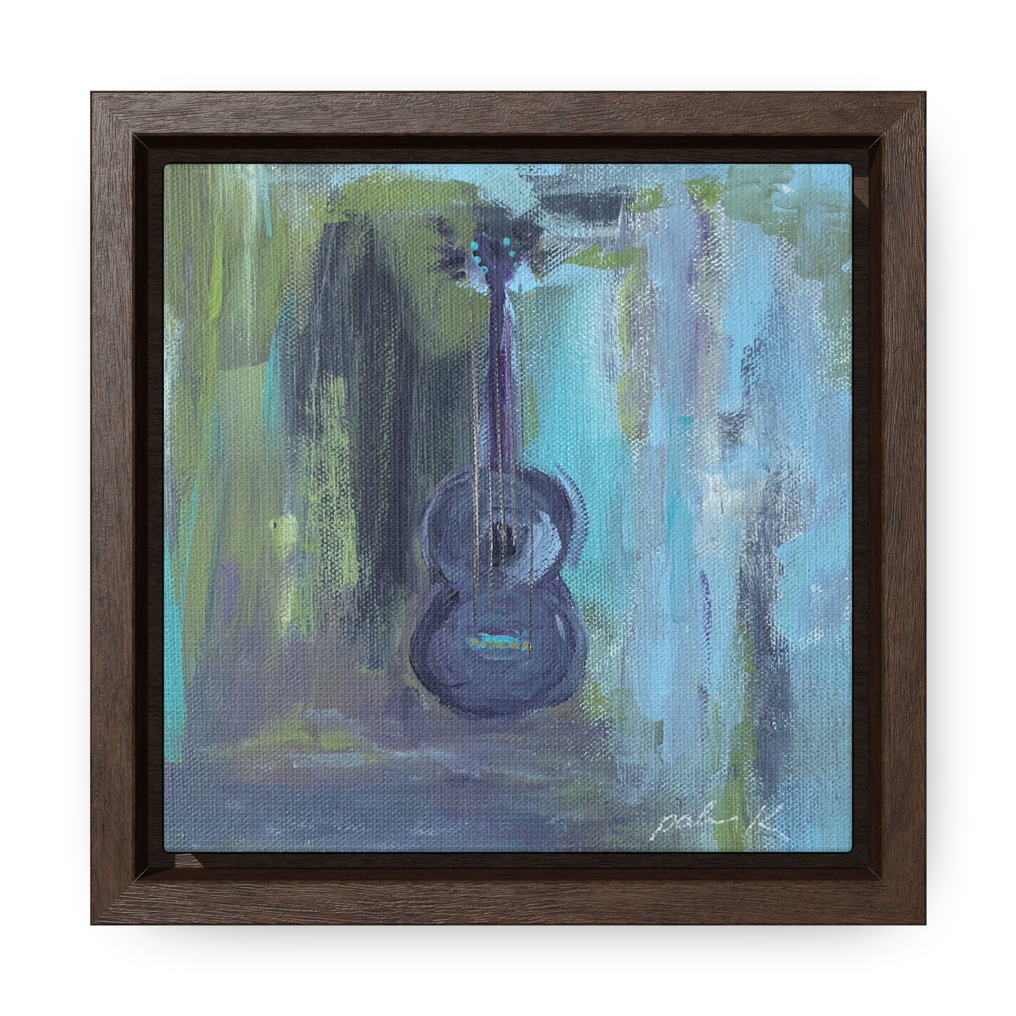 Gallery Canvas Wrap PRINT in solid wood float frame - Acoustic Guitar - "Angel from Montgomery" - (FCP-AFM)