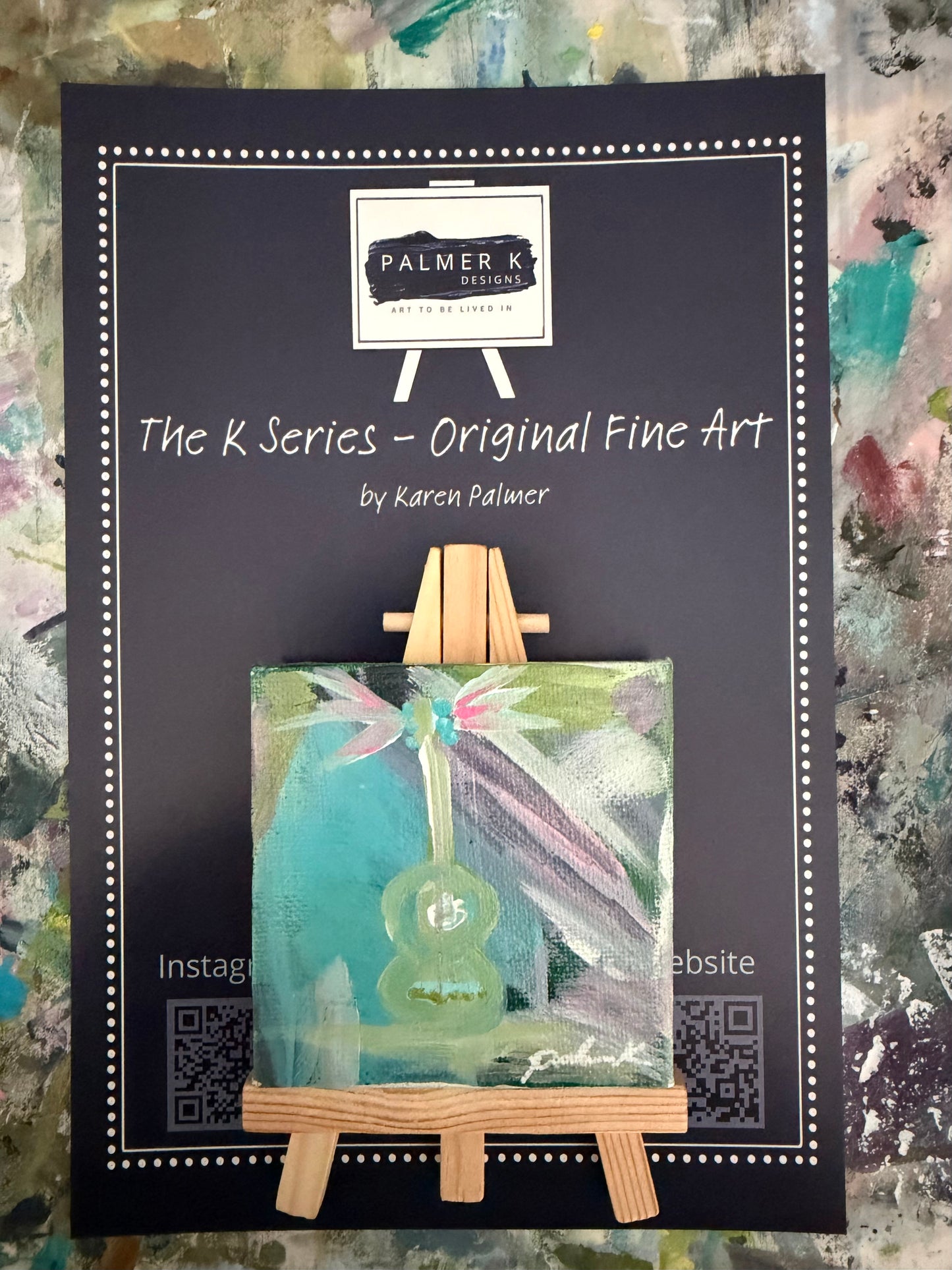 Original 3 x 3 Canvas Artwork #63 - ABSTRACT GUITAR