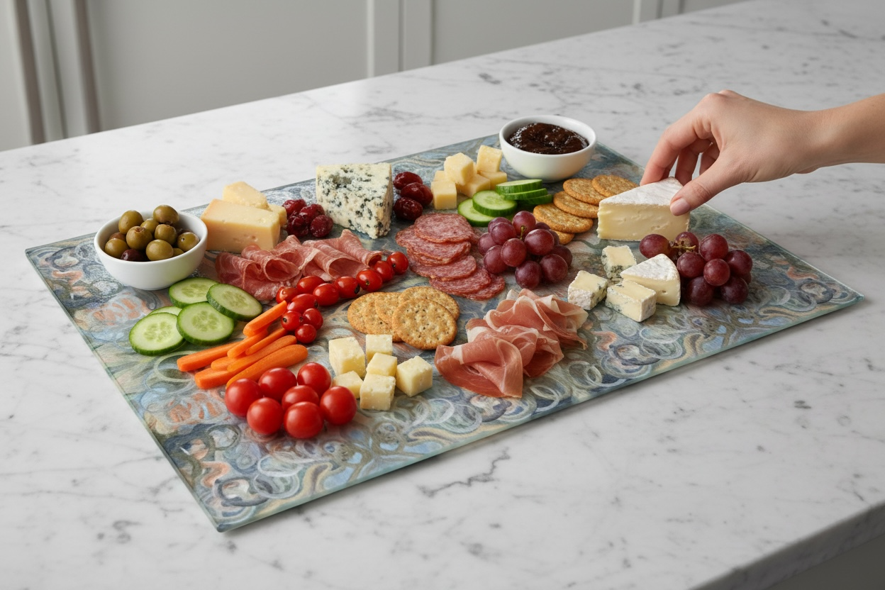 Textured Glass Cutting Board - Rooted Harmony (RC/P1)