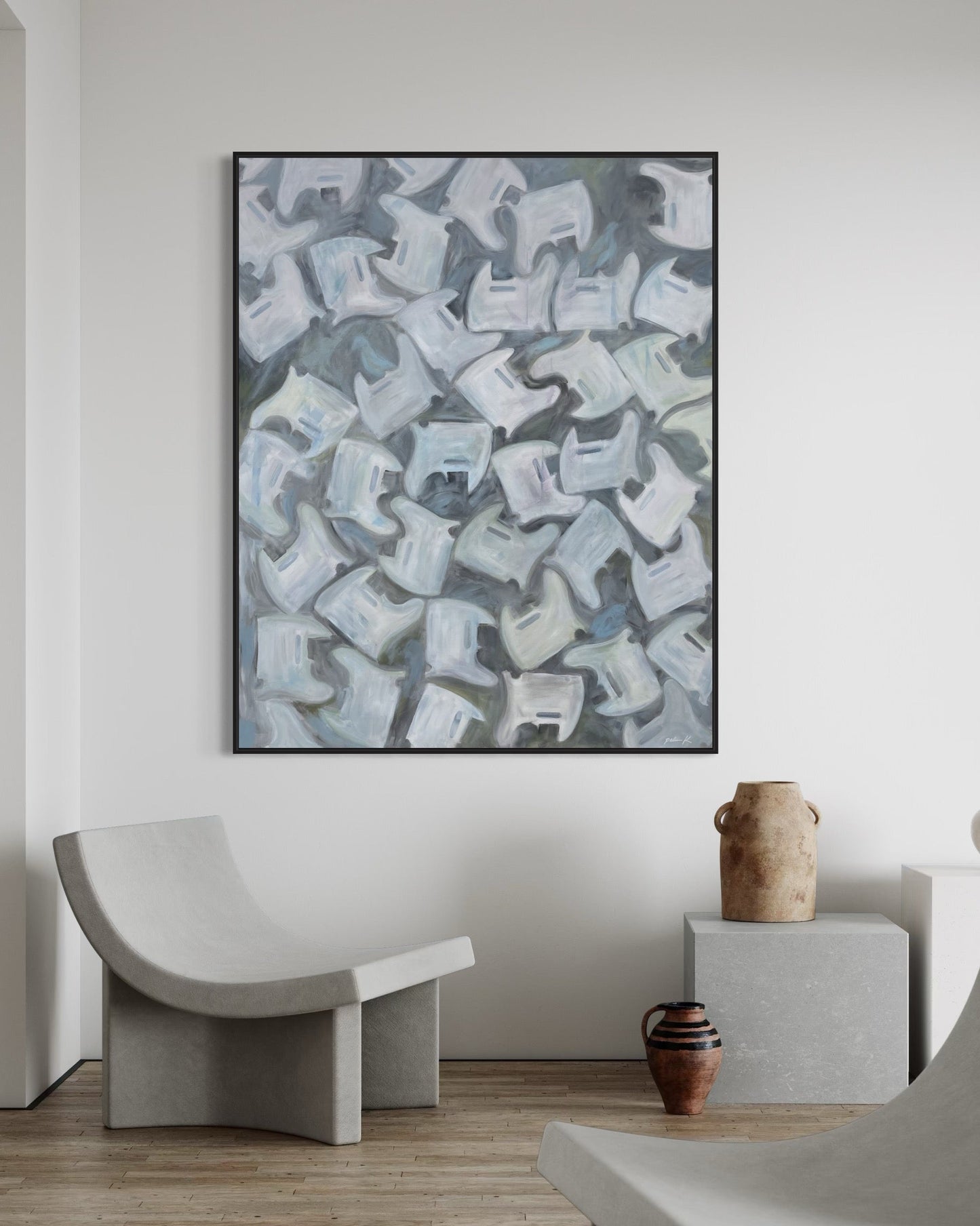 “Cry of the Dove” is a bold, rhythmic fine art painting inspired by the unmistakable opening guitar solo of When the Doves Cry - a moment that forever redefine Prince not just a a cultural icon, but a virtuoso guitarist. &nbsp;Referencing his legendary Mad Cat Telecaster, this abstract composition features layered guitar pickguards arranged in a striking visual cadence, echoing the sharp, expressive attack of that first electrifying note.

The pickguards take on an almost totemic presence, their silhouettes