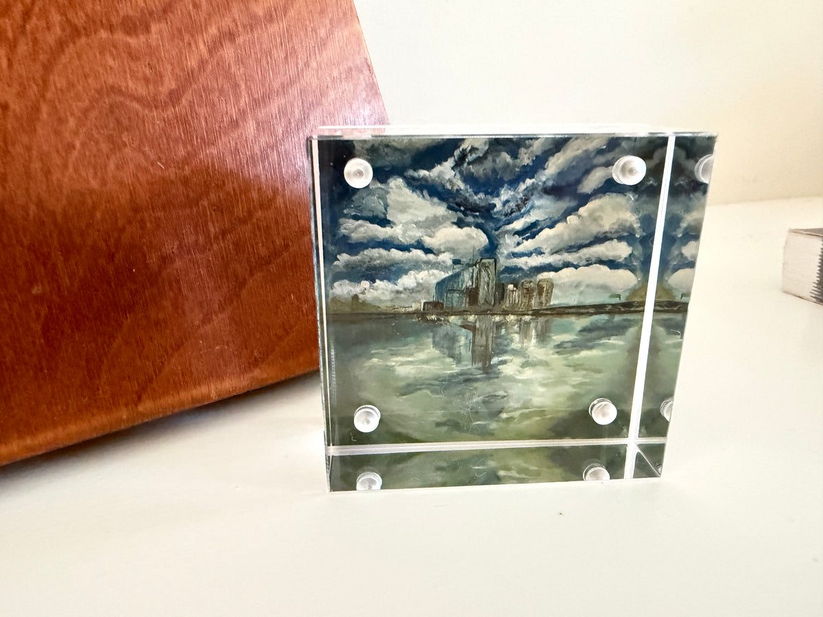 City Strings on the Bridge - 2x2 Acrylic Block Art Print | Mini Art Monday