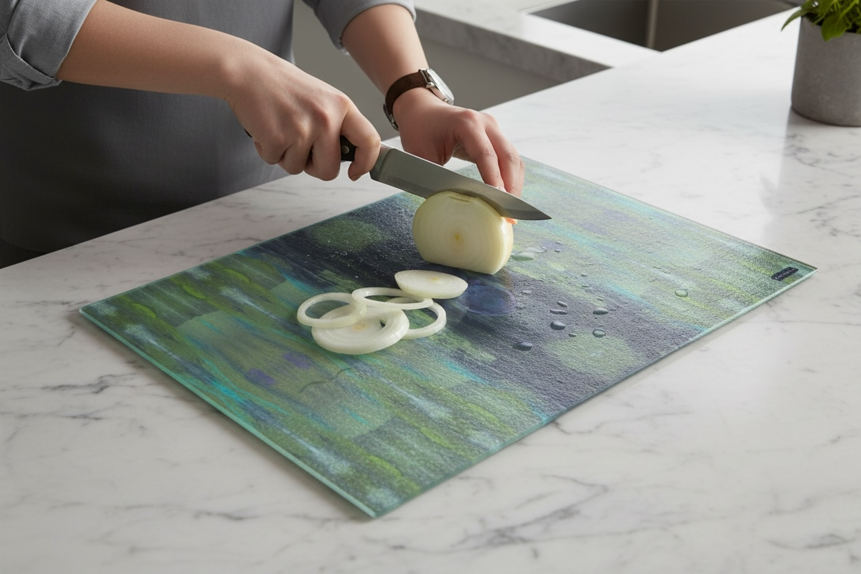 Textured Glass Charcuterie and Cutting Board - Hooks on the Bridge (AFM/P6A)