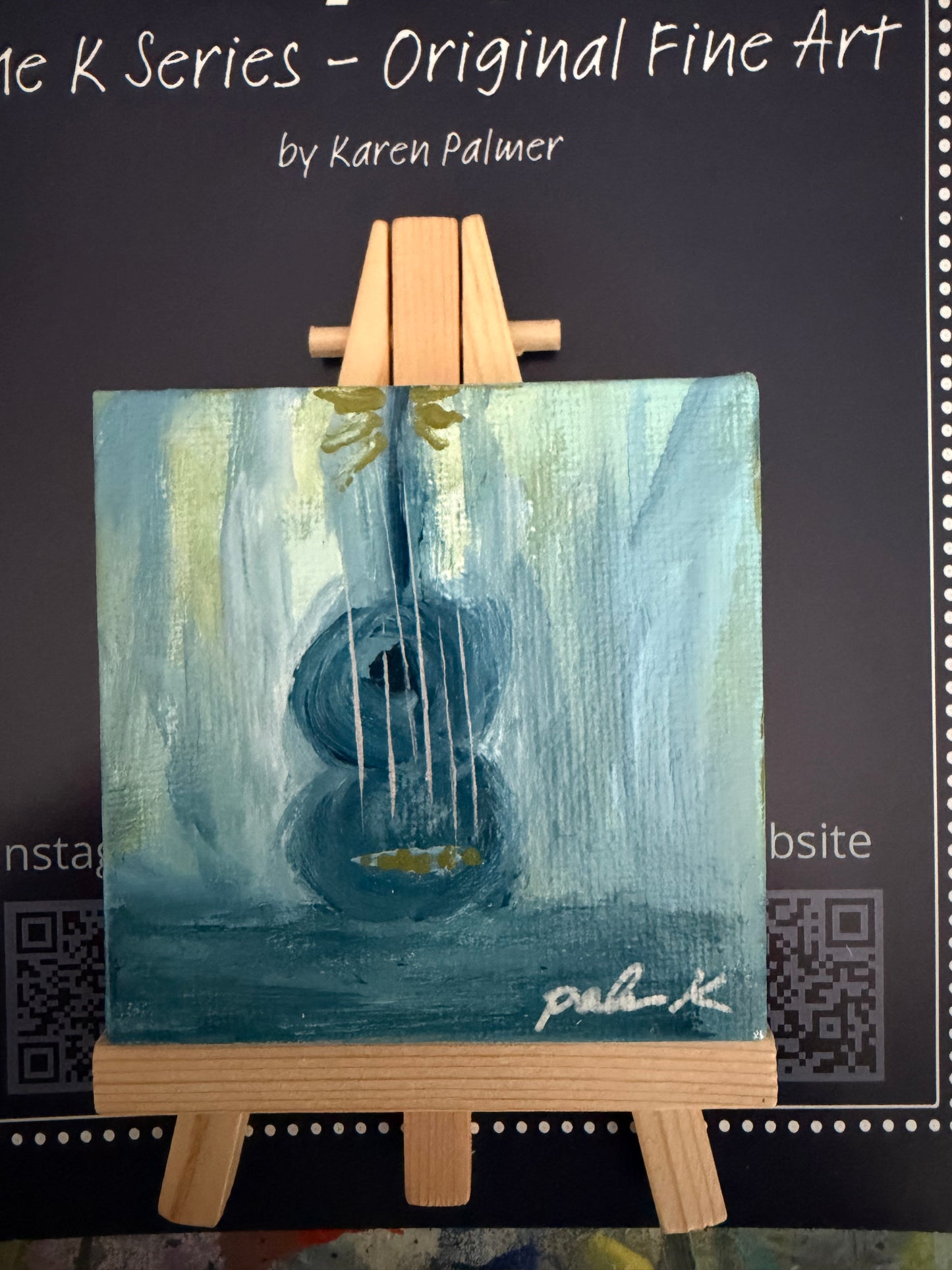 Original 3 x 3 Canvas Artwork #61 - ABSTRACT GUITAR