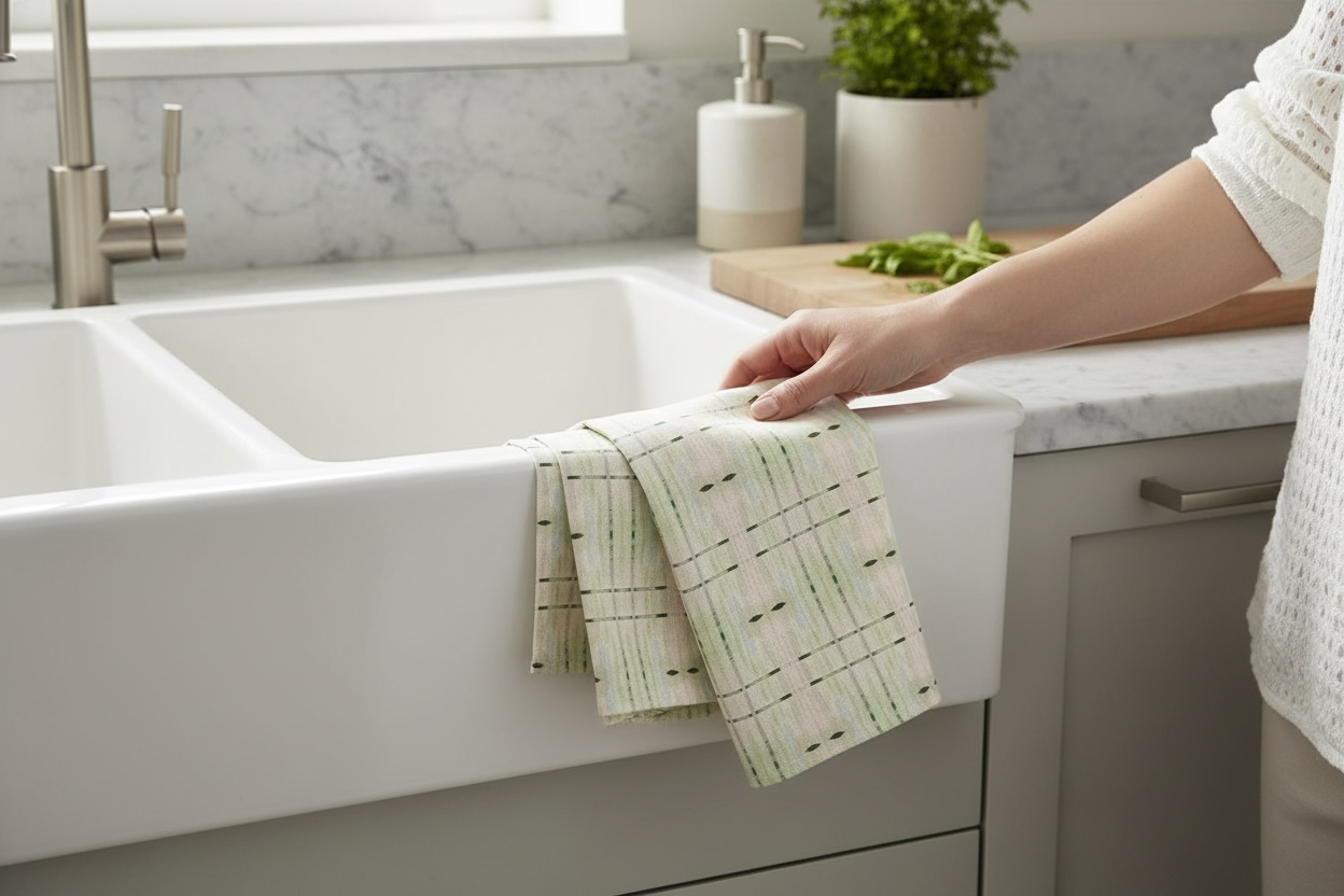Meadow Gate Heirloom French Linen Tea Towel - (GR/P14A)