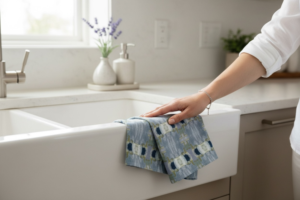 Lavender Melody Heirloom French Linen Tea Towel - (ABJ/P10)