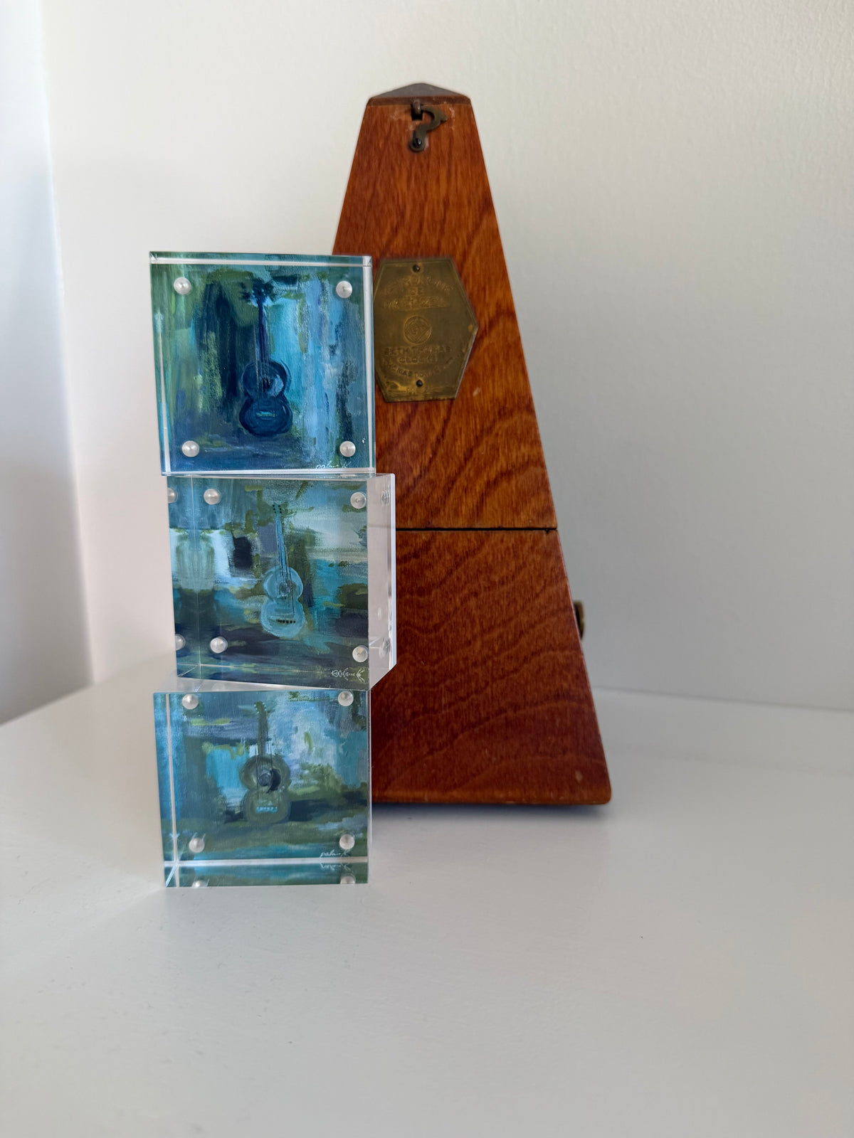 Acoustic Blue Jeans - 2x2 Acrylic Block Art Print | Mini Art Monday