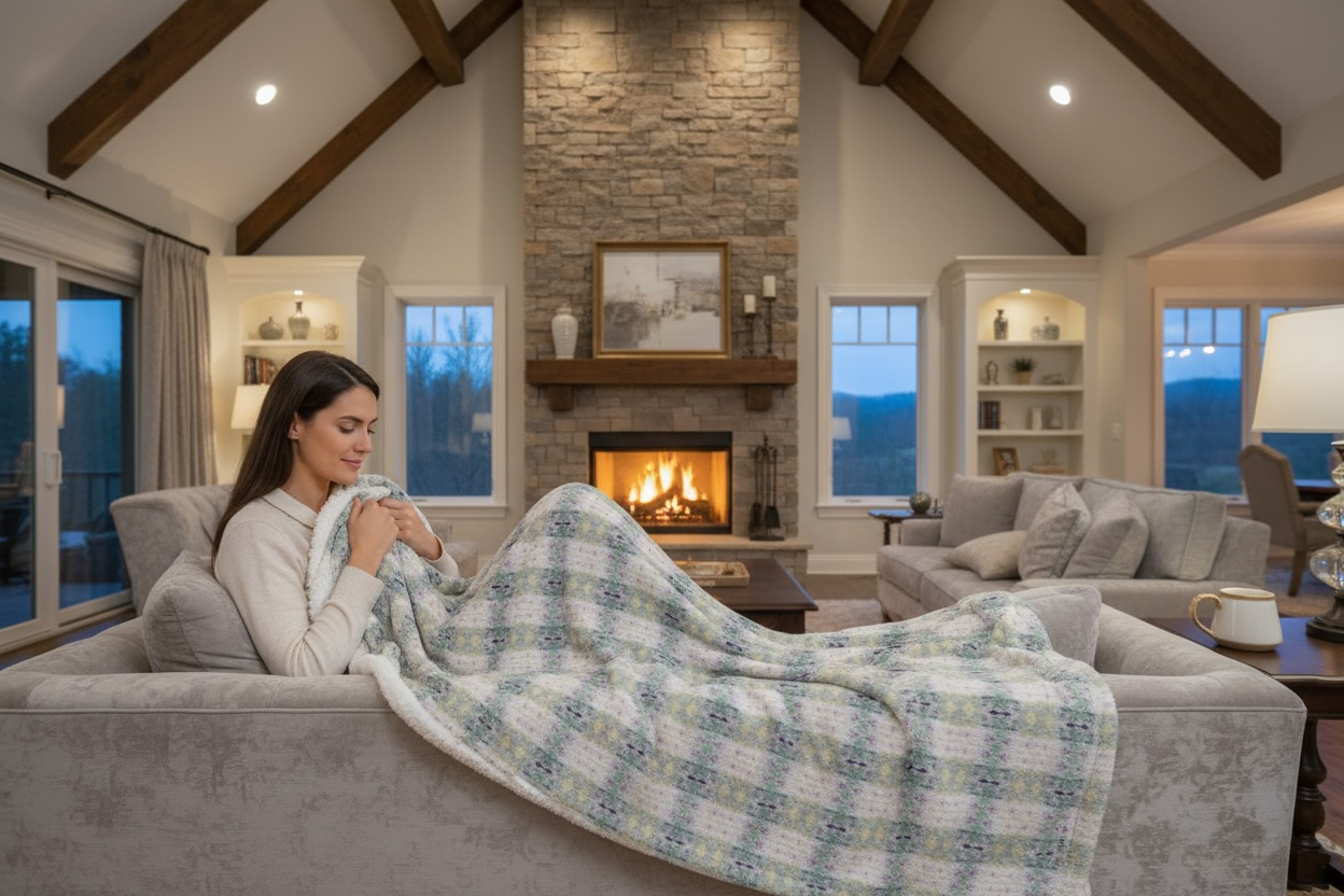 Sherpa Throw Blanket - Hourglass Plaid (TR/P10A)