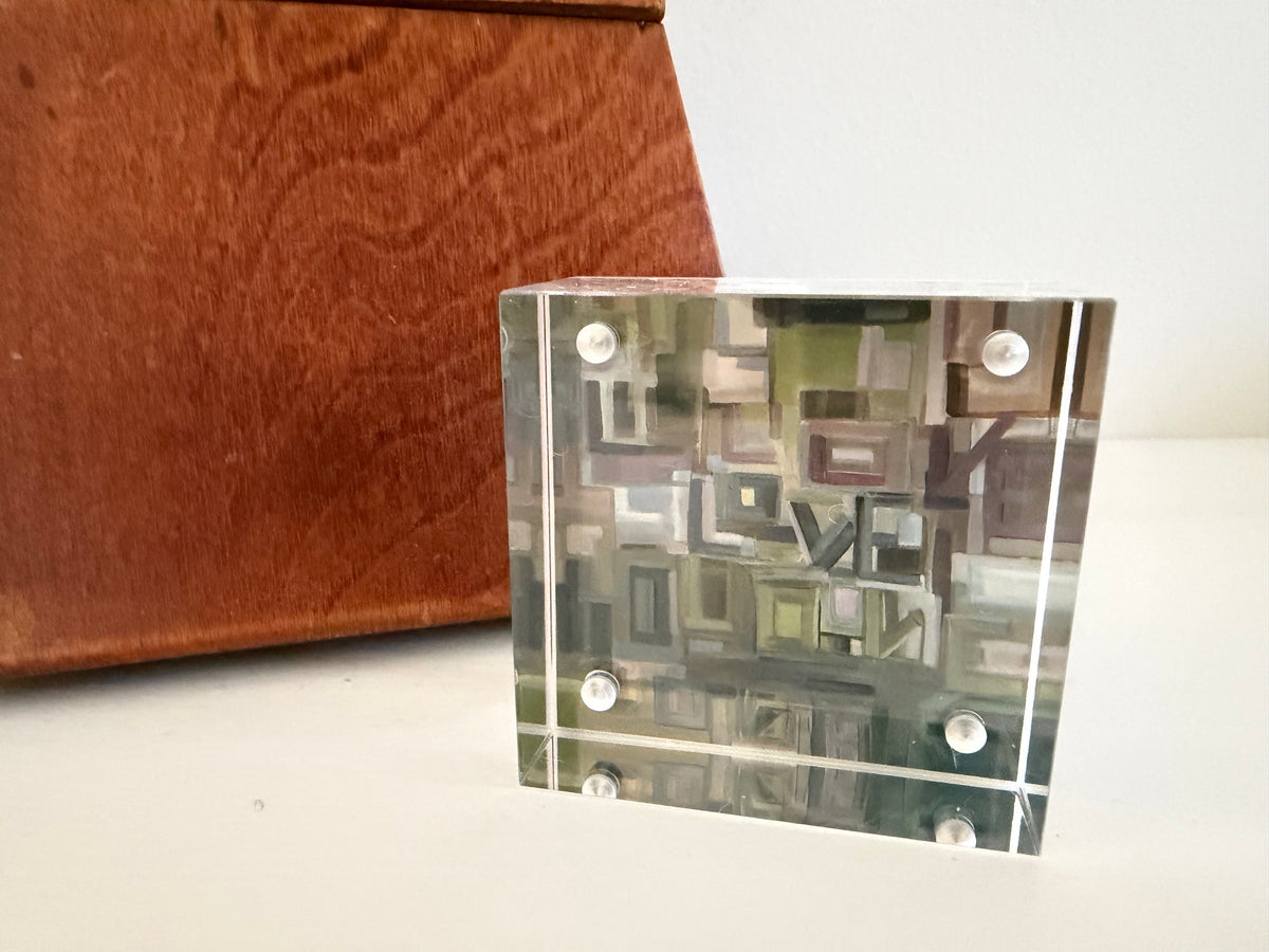 love Love - 2x2 Acrylic Block Art Print | Mini Art Monday