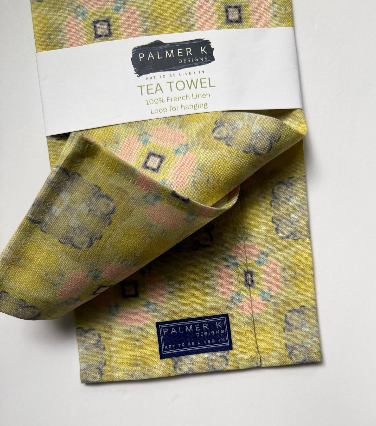 Golden Bloom Heirloom French Linen Tea Towel - (LS/P2)