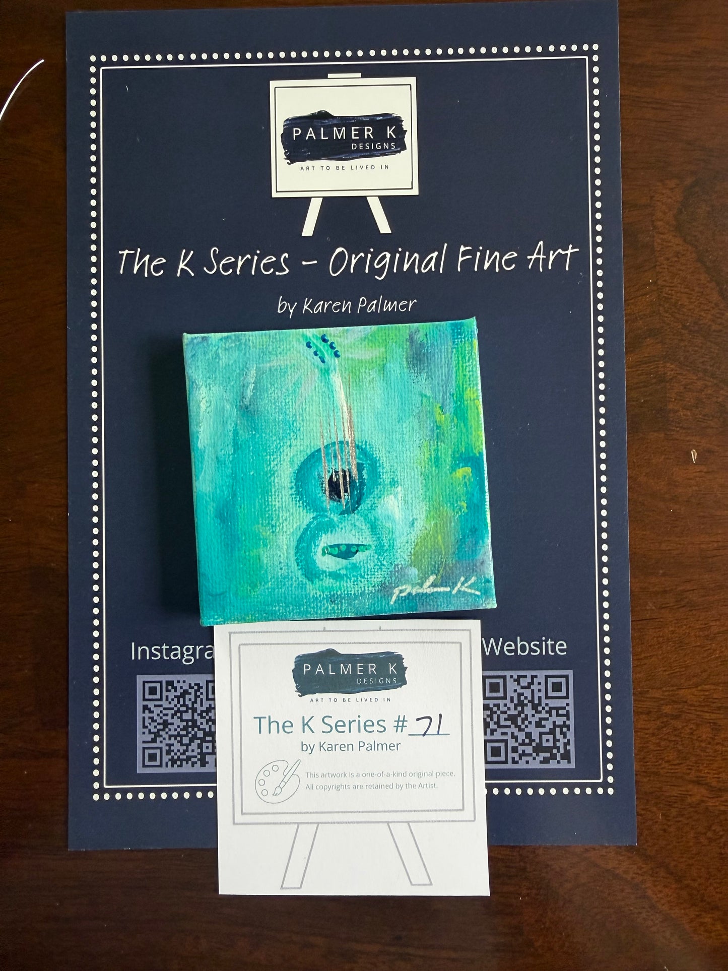 Original 3 x 3 Canvas Artwork #71 - ABSTRACT GUITAR