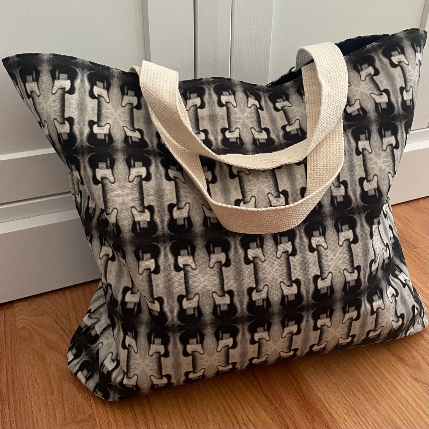 Market Tote - Black and White telecaster guitars (OMB/BW)