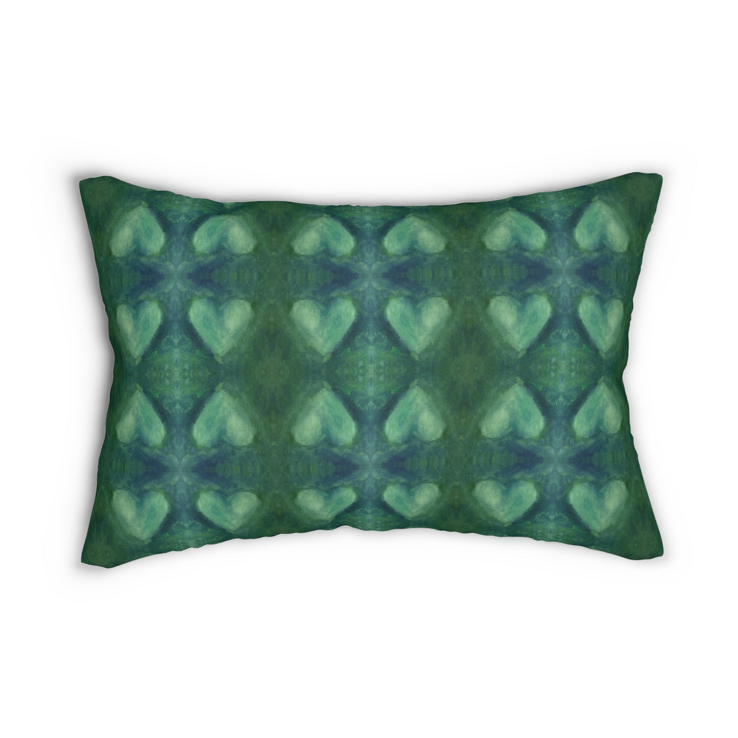 Lumbar Pillow - Emerald Green Hearts (GE/P2)