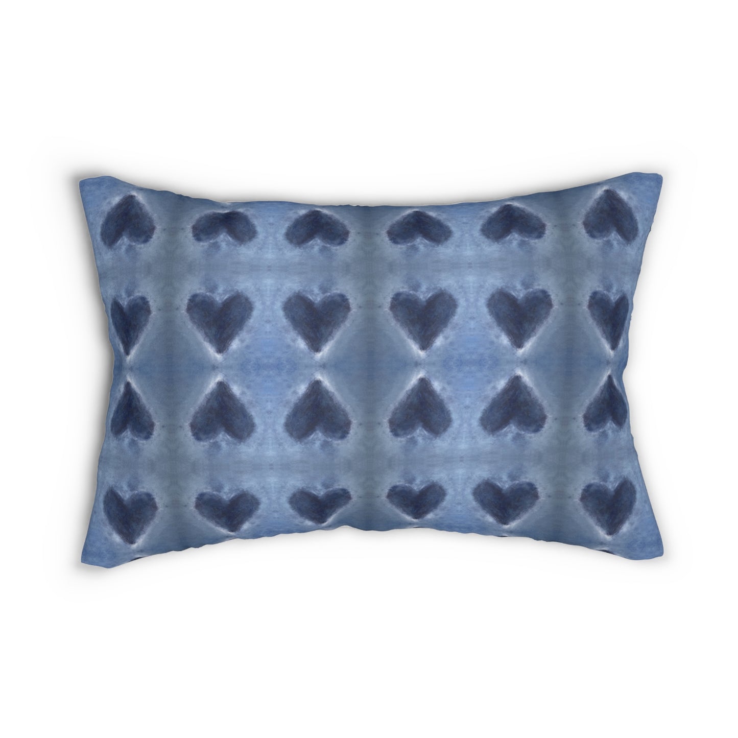 Lumbar Pillow - Indigo Blue Hearts (LL/P1)