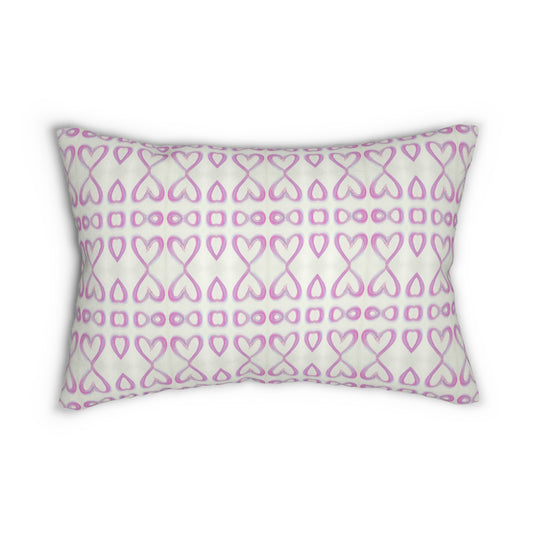 Velvet Lumbar Pillow - Open Pink Hearts (OH/P1A)