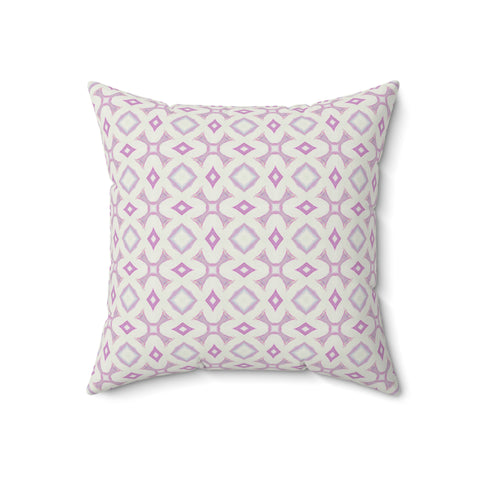 Square Pillow - Pink and White Geometric (OH/P11)