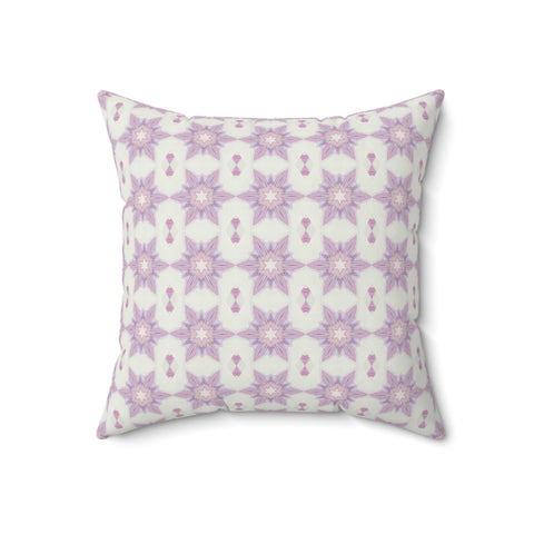 Square Pillow - Pink and White Geometric (OH/P12)
