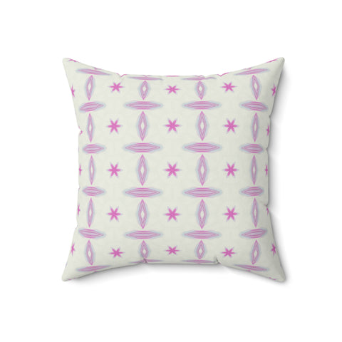 Square Pillow - Pink and White Geometric (OH/P19)
