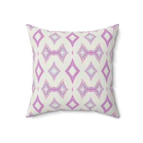 Square Pillow - Pink and White Geometric (OH/P2)