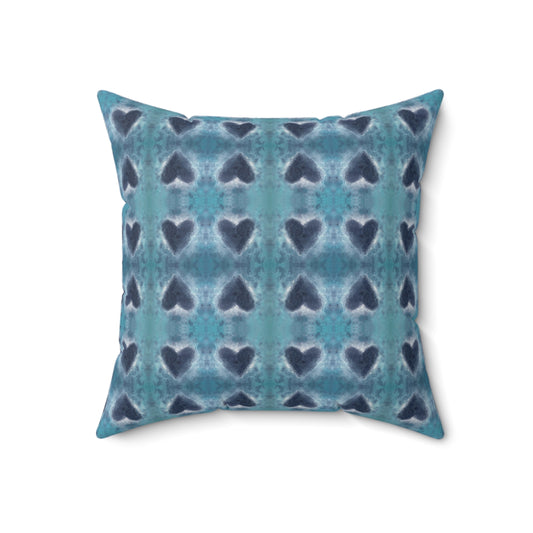 Velvet Square Pillow - Midnight Blue Hearts (SS/P1)