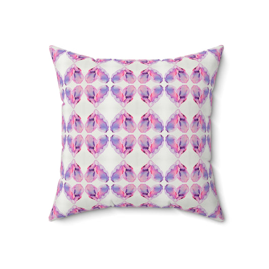 Velvet Square Pillow - Pink Hearts (EH/P1)