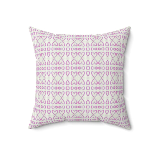 Velvet Square Pillow - Open Pink Hearts (OH/P1A)