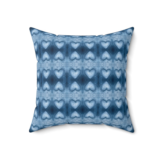 Square Pillow - Sapphire Blue Hearts (WIB/P1)