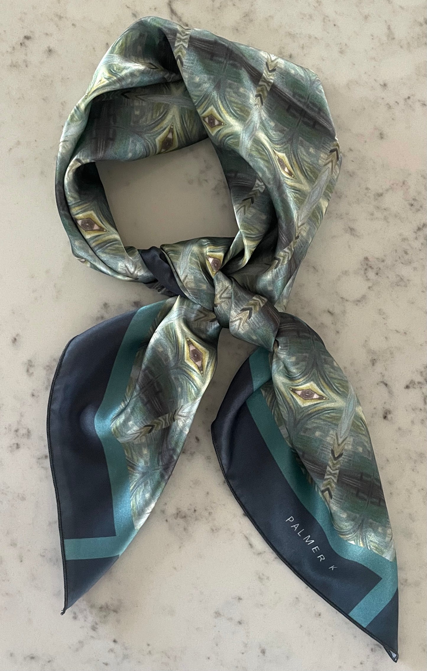 Luxury Silk Scarf - Polyrhythmic Eye (SAX/P6)