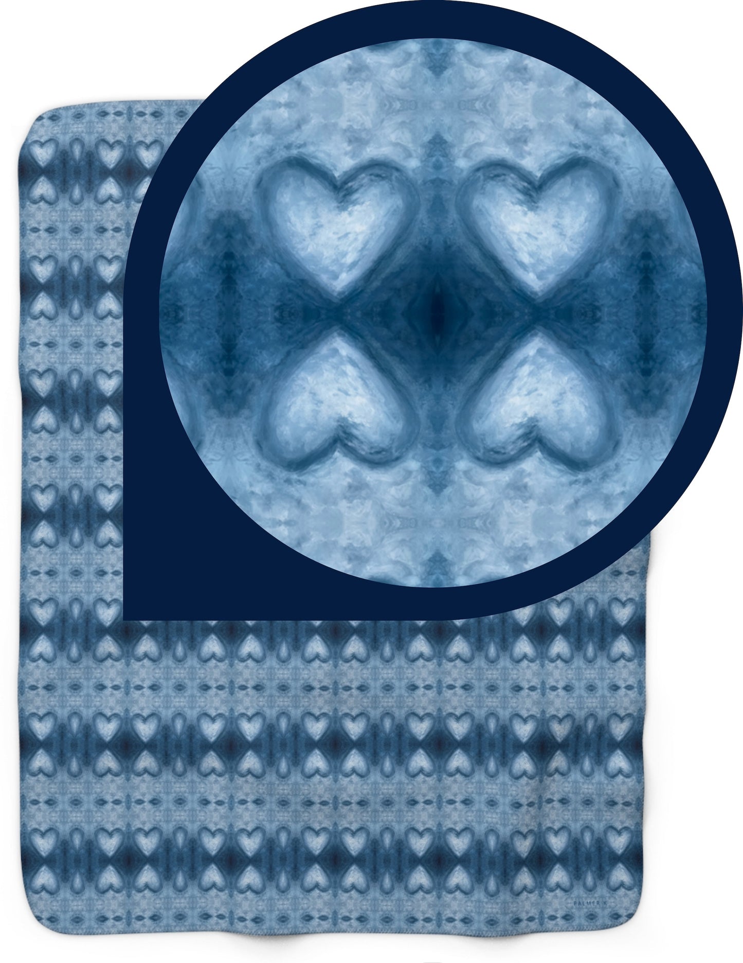 Sherpa Fleece Blanket -  Sapphire Blue Hearts/All Blue (WIB/P1A)