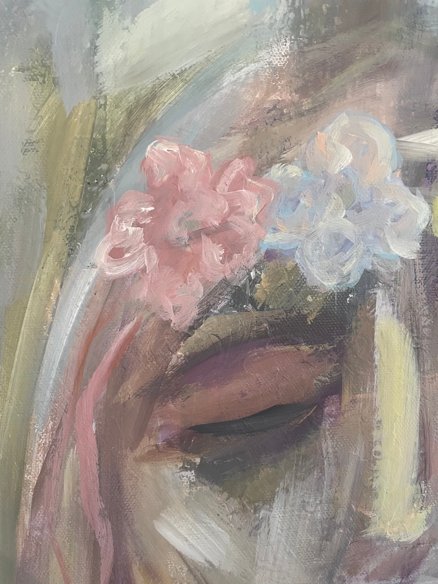 “She’s Namaste” is a serene yet quietly powerful fine art painting that captures the spirit of inner peace, gentle rebellion, and soulful presence. &nbsp;Featuring a young girl crowned with flowers and holding her hands in a peaceful gesture, this artwork blends softness with strength - an invitiation to slow down, breathe deeply, and reconnect with what truly matters.

The floral crown symbolizes growth, feminity, and the natural cycles of life, while the calm expression and symbolic hand gesture evoke min