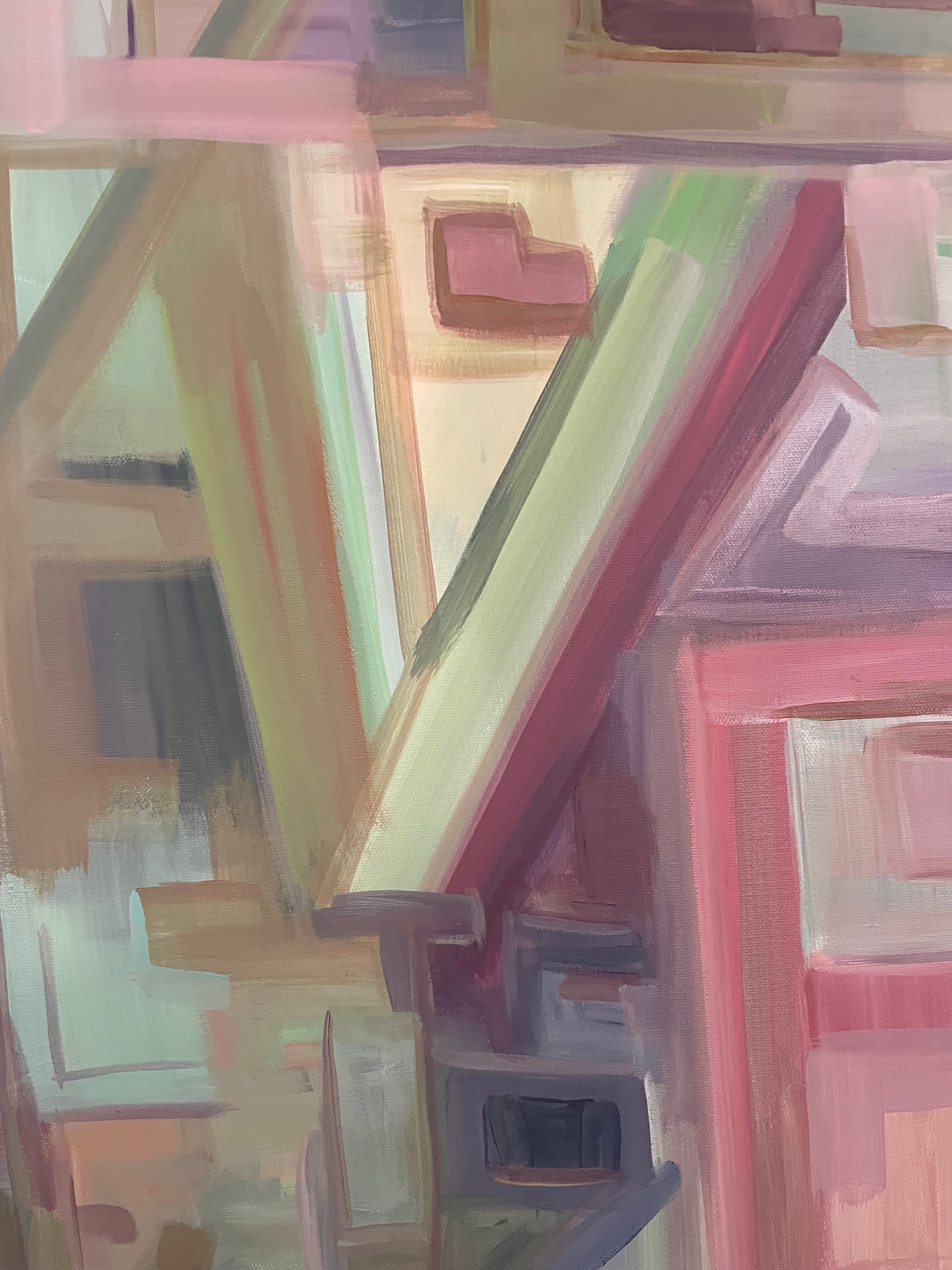 Inspired by Taylor Swift's song "Opalite", this original 48x36 acrylic painting captures the rhythm and radiance of love through layered color, texture, and lyrical repetition. The word LOVE dances across the canvas like a visual melody - a timeless reminder that harmony lives in the spaces between.

Painted on gallery-wrapped canvas, this statement piece brings modern warmth and emotional depth to any curated interior.  Perfect for collectors and design-forward spaces seeking art with meaning an