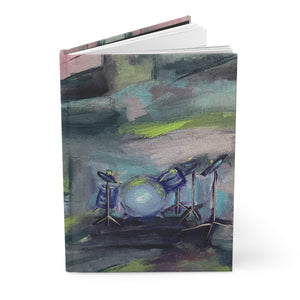 Make your everyday journaling more personal, private, and stylish with our matte hardcover journal featuring "Chained to the Rhythm", a painting by Karen Palmer of a drum kit in abstract. .: Full wraparound print.: 150 lined single pages Casewrap binding Journal Height, in 8.07 Width, in 5.71 Depth, in 0.55 #journal 