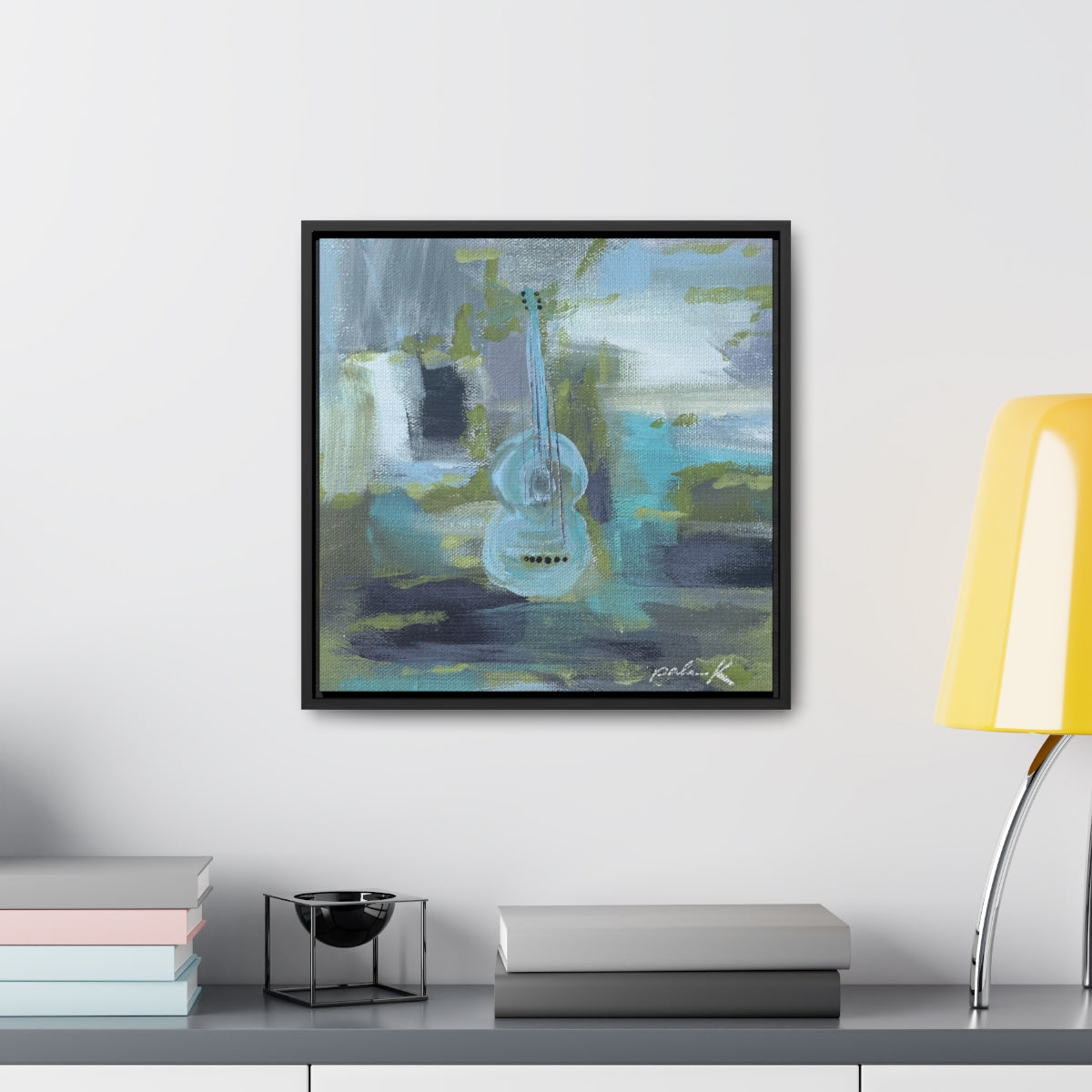 Gallery Canvas Wrap Print with solid wood float frame - "Angel in Blue Jeans"